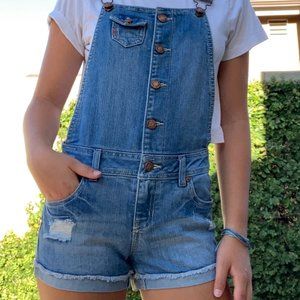 Dollhouse jean short overalls
